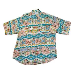 90's Vintage Southwestern Button down Shirt size Large Hawaiian
